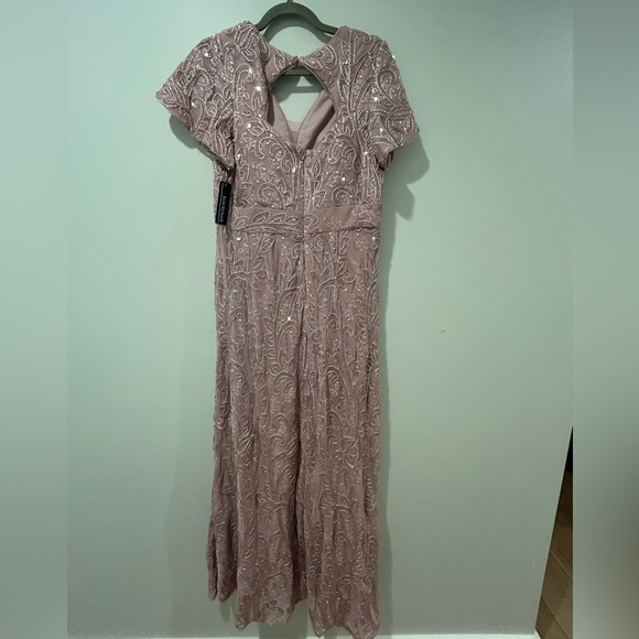 R&M Richards Elegant Blush Pink Sequin Evening Gown - Picture 6 of 13